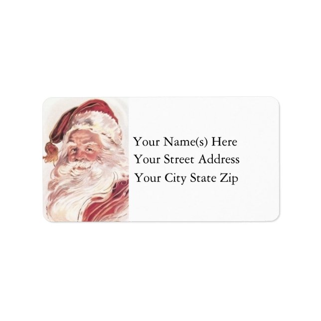 Classic Santa Vintage Christmas Label (Front)