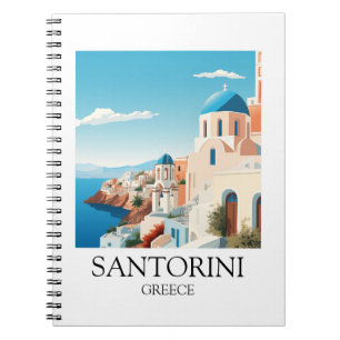 Classic Santorini Travel Artwork - Vintage Greek Notebook