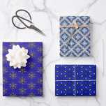 Classic Sapphire Blue Christmas Collection Wrapping Paper Sheet<br><div class="desc">Dazzle your gift receivers and guest with these sparkling and bright blues custom made gift wrap sheets!</div>
