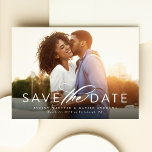 Classic save the date horizontal photo magnet<br><div class="desc">A simple but elegant save the date magnetic card to announce your engagement and upcoming wedding. The single horizontal photo features white text at the bottom with plenty of room for names and big day details.</div>