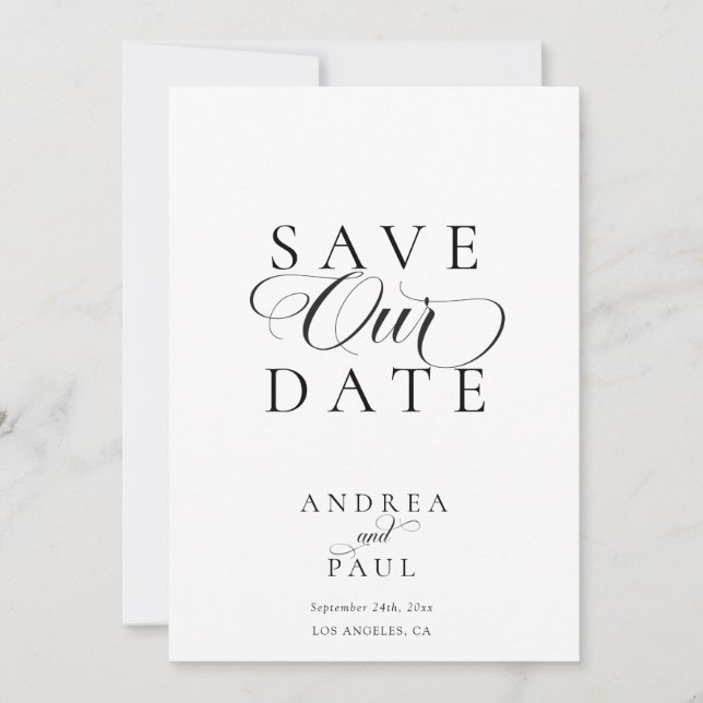Classic Save the Date Invitation (Front)