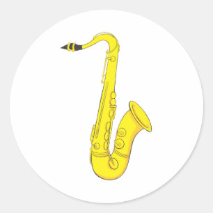 Classic Saxophone Classic Round Sticker