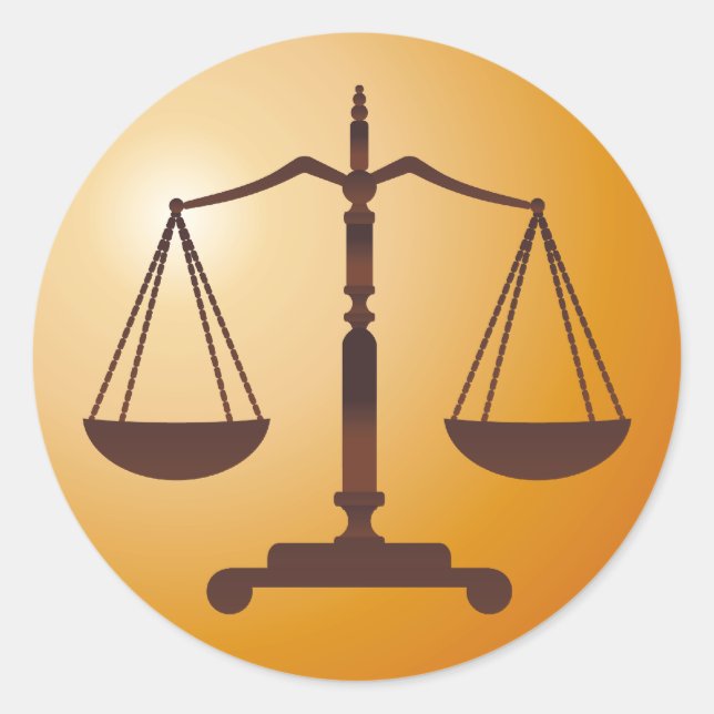 Classic Scales of Justice | Law Firm Classic Round Sticker (Front)