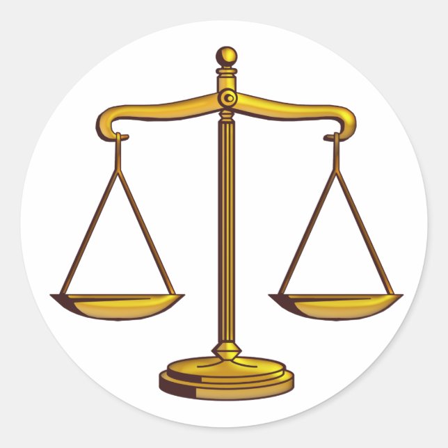 Classic Scales of Justice | Law Office Classic Round Sticker (Front)