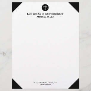 Classic Scales of Justice   Law Office Personalized Letterhead