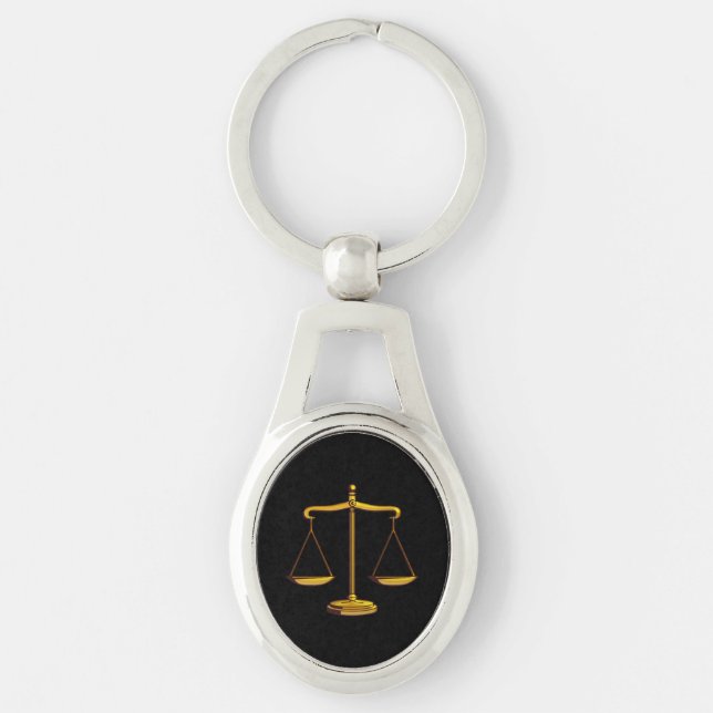 Classic Scales of Justice | Lawyers Key Ring (Front)