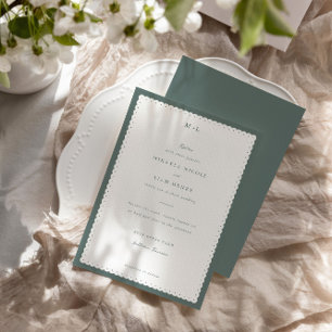 Classic Scalloped Edge Wedding Invitation 