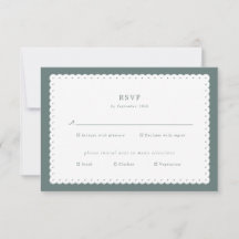 Classic Scalloped Edge Wedding Response Card