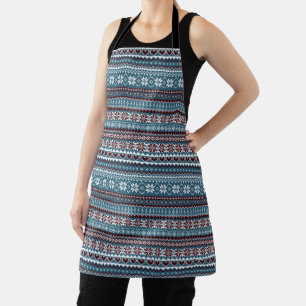Classic Scandinavian Christmas Sweater Pattern Apron