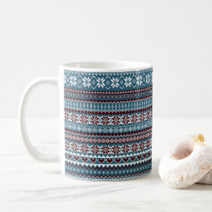 Classic Scandinavian Christmas Sweater Pattern Coffee Mug