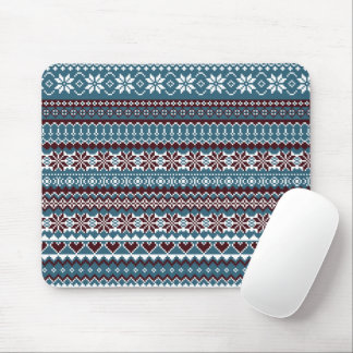 Classic Scandinavian Christmas Sweater Pattern Mouse Mat