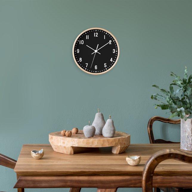 Classic School Bold Numbers Black Wall Clock (Creator Uploaded)