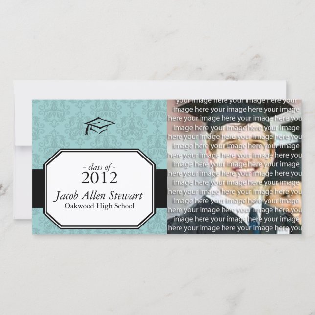 Classic School Graduation Photo Announcement Cards (Front)
