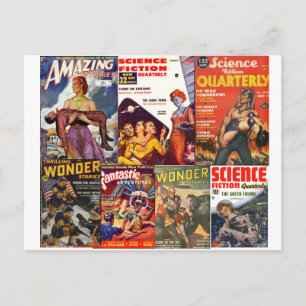Classic science fiction mix postcard
