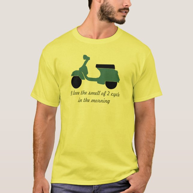 classic scooter love smell of 2 cycle any colour T-Shirt (Front)