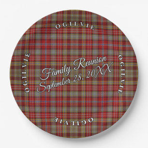 Classic Scots Clan Ogilvie Tartan Event Paper Plate
