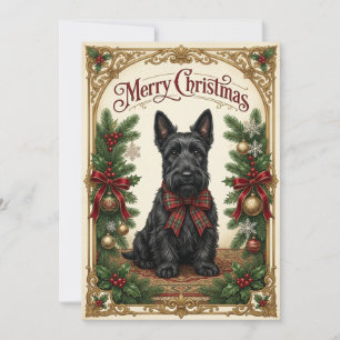 Classic Scottie Dog Christmas Holiday Card
