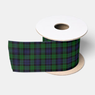 Classic Scottish Black Watch Tartan Plaid Satin Ribbon
