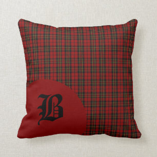 Classic Scottish Brodie Clan Tartan Plaid Monogram Cushion