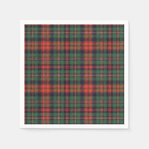 Classic Scottish Tartan Red & Green Plaid Pattern Napkin