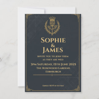 Classic Scottish Tartan & Thistle Invitation