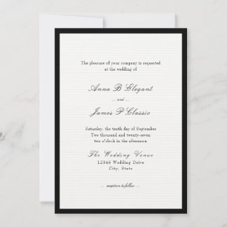 Classic Script Black Wedding Invitation
