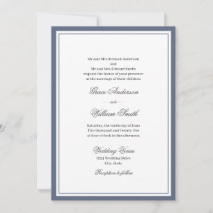 Classic Script Both Parents Wedding Invitation
