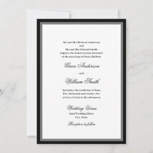 Classic Script Both Parents Wedding Invitation