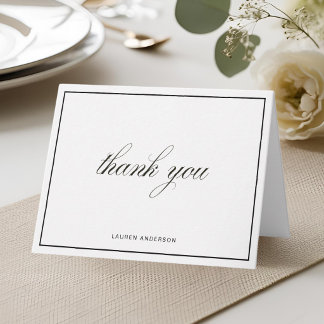 Classic Script Bridal Shower Folded Thank You Card