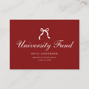 Classic Script Coquette Graduation University Fund Enclosure Card