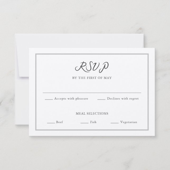 Classic Script Custom Quote RSVP Card (Front)