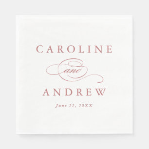 Classic Script Dusty Pink Wedding Napkin