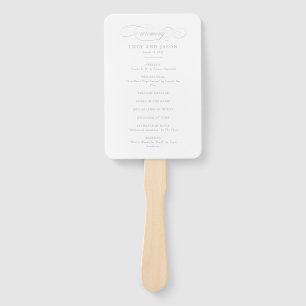 Classic Script Elegance Wedding Ceremony Hand Fan
