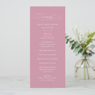 Classic Script Elegance Wedding Ceremony Programme