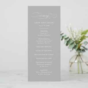 Classic Script Elegance Wedding Ceremony Programme