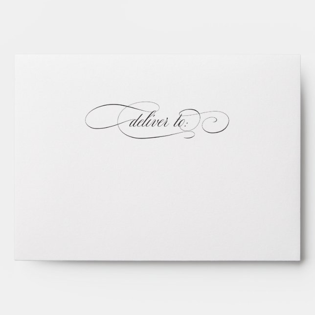 Classic Script Elegance Wedding Envelope (Front)