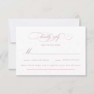 Classic Script Elegance Wedding RSVP Card