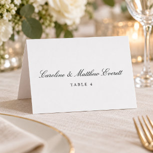 Classic Script Elegant Custom Name Place Card
