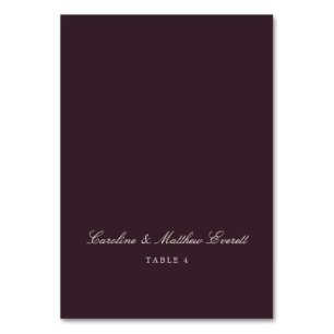 Classic Script Elegant Custom Name Plum Place Card