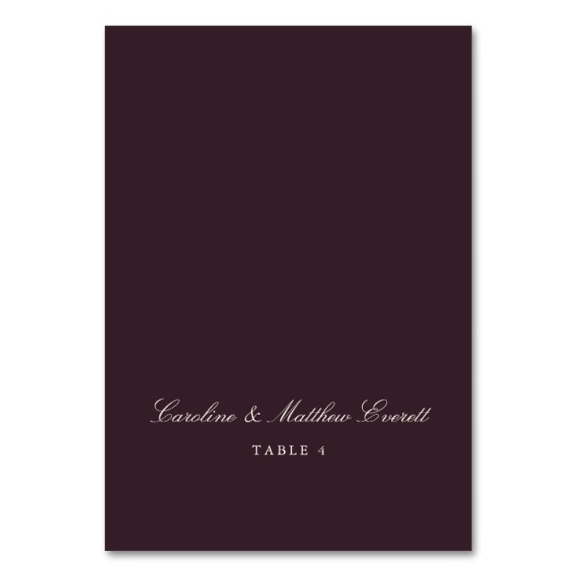 Classic Script Elegant Custom Name Plum Place Card (Front)
