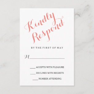 Classic Script   Elegant Wedding RSVP Card