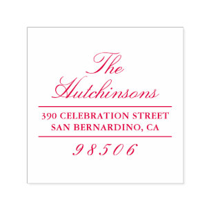 Classic Script Family Name Return Address Self-inking Stamp