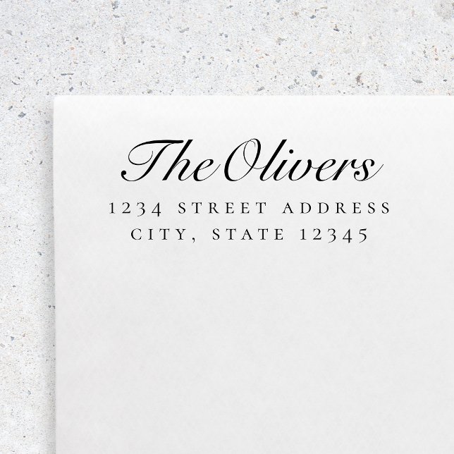 Classic Script Family Name Return Address Self-inking Stamp (Creator Uploaded)