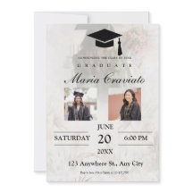 Classic Script Gold Photo Graduation Invitation