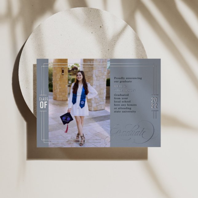 Classic Script Graduation  Blue & Silver (Creator Uploaded)