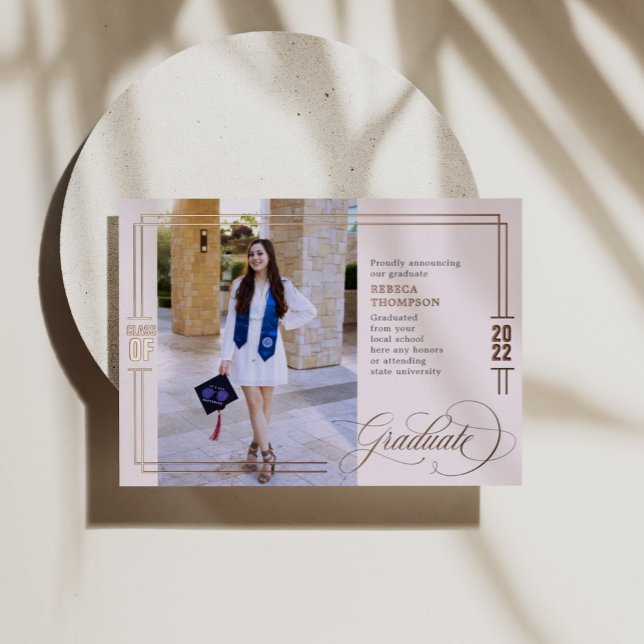 Classic Script Graduation  Blush & Rose Gold  Foil (Creator Uploaded)