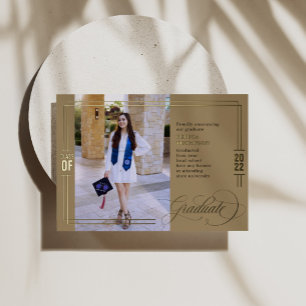 Classic Script Graduation  Green & Gold Foil