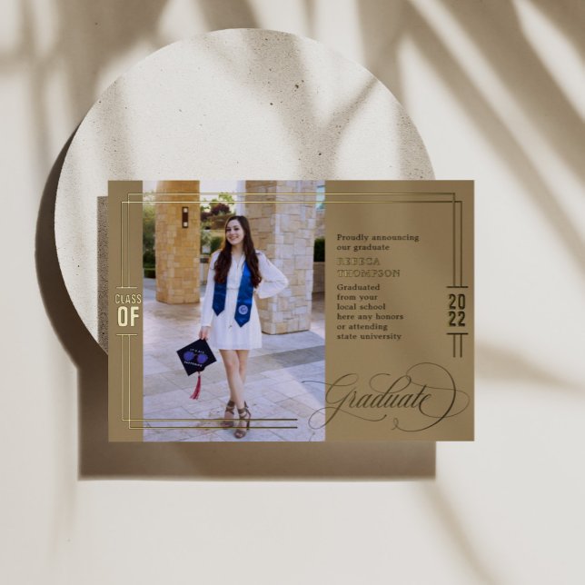 Classic Script Graduation  Green & Gold Foil  (Creator Uploaded)