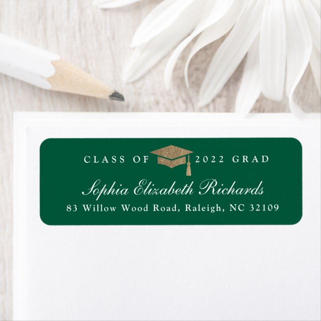 Classic Script Graduation Return Address Label (Insitu)