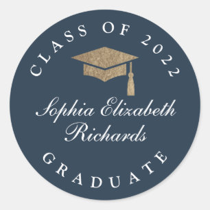 Classic Script Graduation Round Sticker